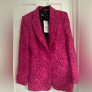 New, never-worn fuchsia Zara blazer size S